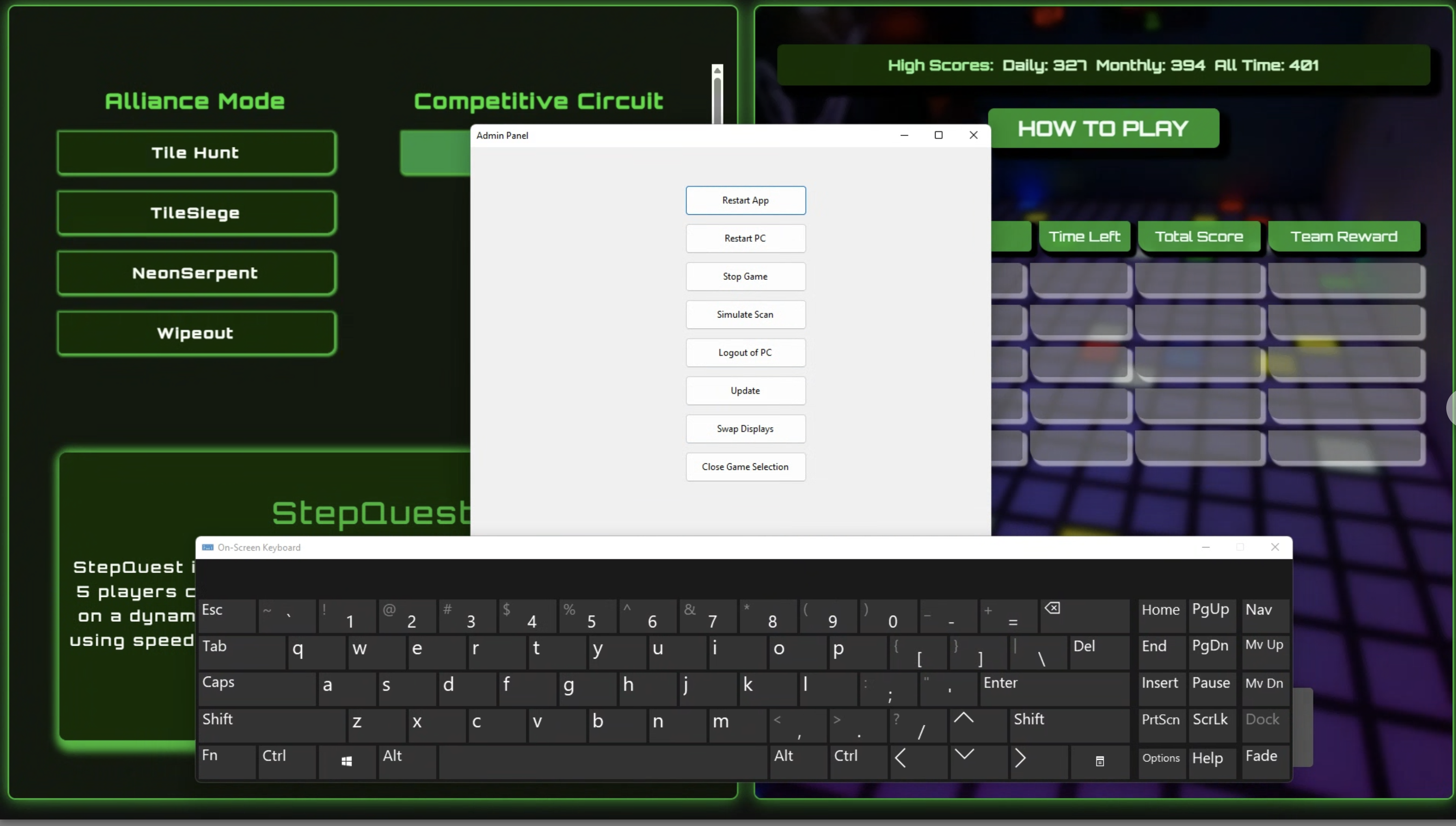 Arcade Game Selection & Room Orchestration System screenshot
