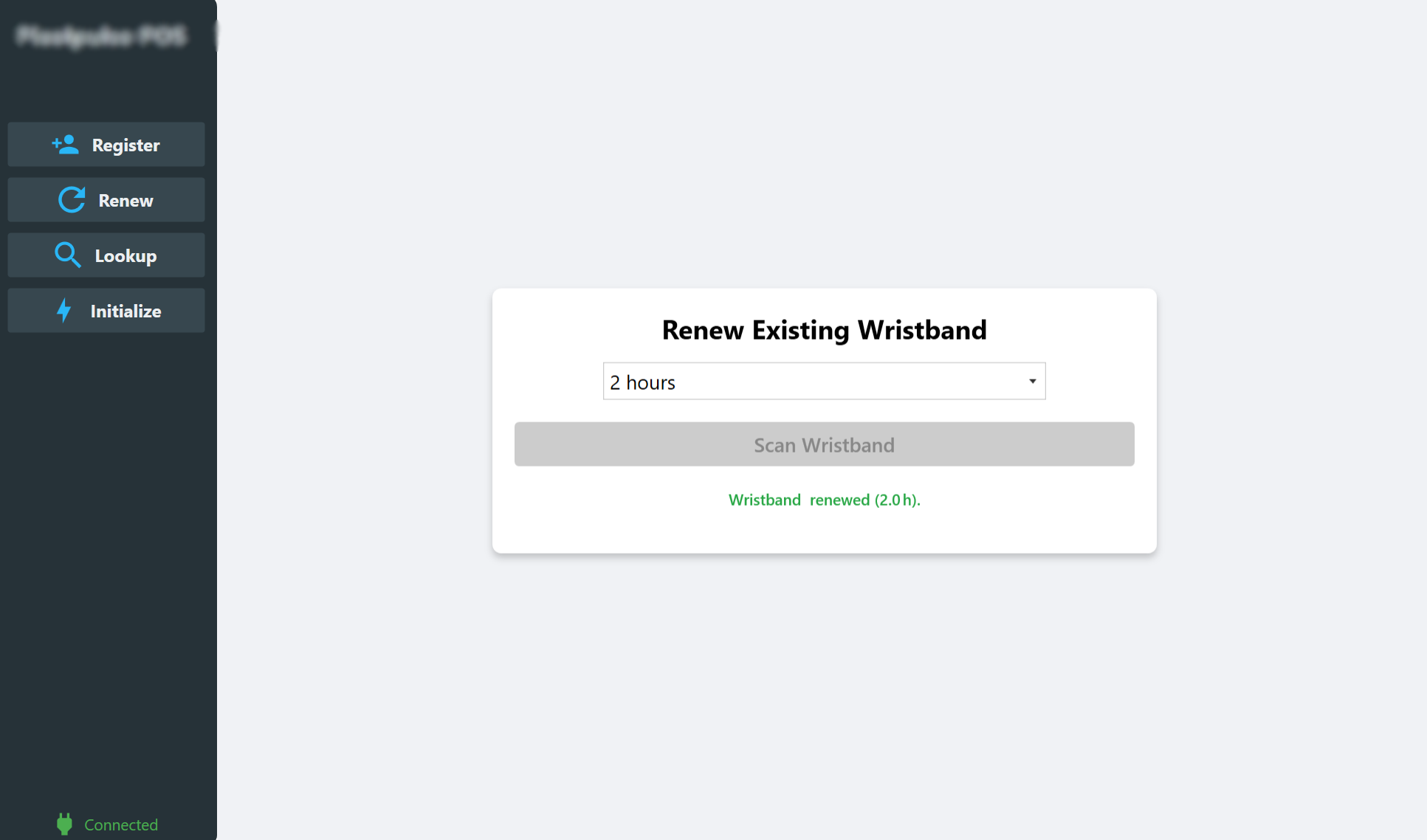 Arcade POS Wristband Registration screenshot