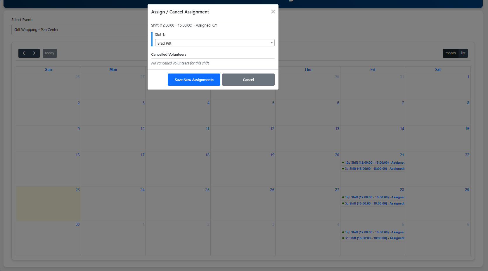 Volunteer Management & Attendance Platform screenshot